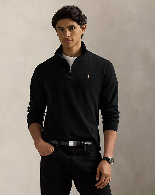 Pull demi-zippé côtelé